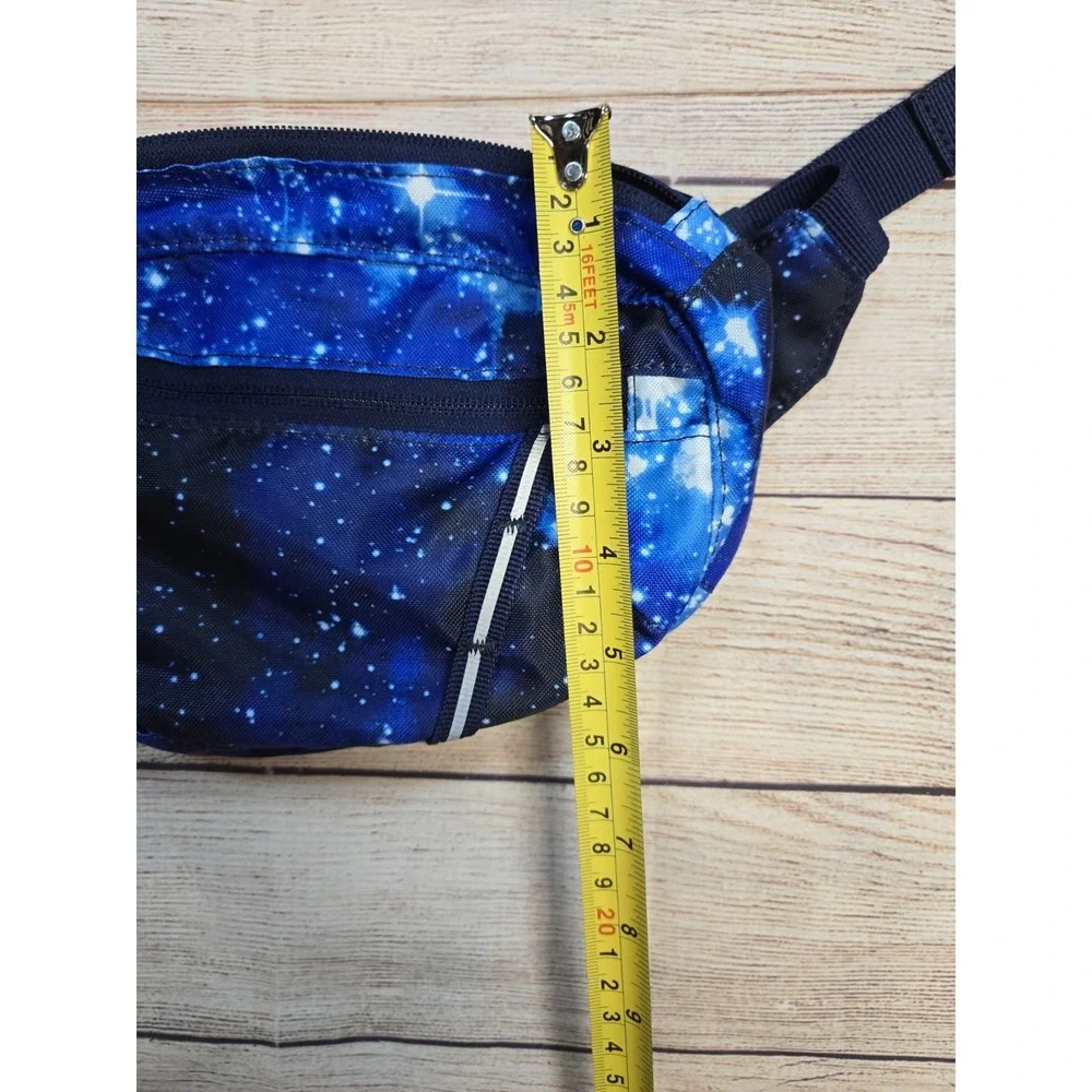 Lands' End Kid's Fanny Pack Belt Bag Compartments Nylon Adjustable Blue Galaxy